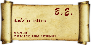 Baán Edina névjegykártya