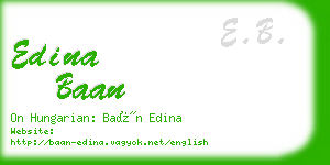 edina baan business card